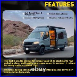 Rear Left 780x240mm Universal Sliding Window Motorhome Dark Tint Tempered Glass