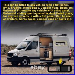 Rear Left 780x240mm Universal Sliding Window Motorhome Dark Tint Tempered Glass