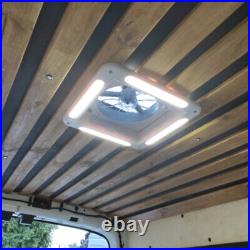Roof Vent Crystal Turbo Fan Camper Van Motorhome Caravan Skylight Vent+LED