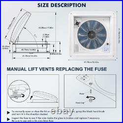 Roof Vent Fan Camper Van Motorhome 360mm/420mm White RV Caravan Skylight Vent UK