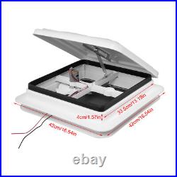 Roof Vent Fan Camper Van Motorhome 420x420mm RV Caravan Skylight Vent White UK