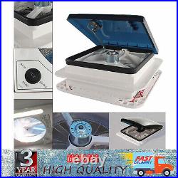 Roof Vent Fan Camper Van Motorhome RV Caravan Skylight Vent +LED Light 28x28cm