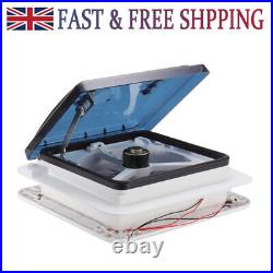 Roof Vent Fan Camper Van Motorhome RV Caravan Skylight Vent with LED Light White