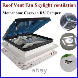 Roof Vent Fan Camper Van Motorhome RV Caravan Skylight Vent withLED Light 28x28cm