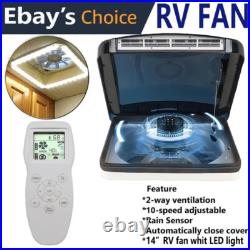 Roof Vent Fan Camper Van Motorhome RV Caravan Skylight Vent withRain Sensor Light Roof Vent Fan Camper Van Motorhome RV Caravan Skylight Vent withRain Sensor Light