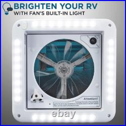 Roof Vent Fan Camper Van Motorhome with LED Light White RV Caravan Skylight 12V UK Roof Vent Fan Camper Van Motorhome with LED Light White RV Caravan Skylight 12V UK