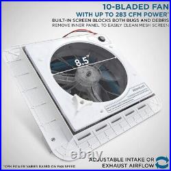 Roof Vent Fan Camper Van Motorhome with LED Light White RV Caravan Skylight 12V UK Roof Vent Fan Camper Van Motorhome with LED Light White RV Caravan Skylight 12V UK
