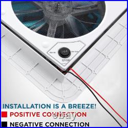 Roof Vent Fan Camper Van Motorhome with LED Light White RV Caravan Skylight 12V UK Roof Vent Fan Camper Van Motorhome with LED Light White RV Caravan Skylight 12V UK