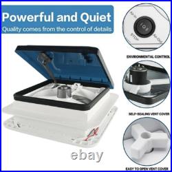 Roof Vent Fan Camper Van Motorhome with LED Light White RV Caravan Skylight 12V UK Roof Vent Fan Camper Van Motorhome with LED Light White RV Caravan Skylight 12V UK