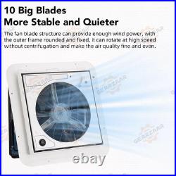 Roof Vent Fan Camper Van Motorhome with LED Light White RV Caravan Skylight Cdtlod Roof Vent Fan Camper Van Motorhome with LED Light White RV Caravan Skylight Cdtlod