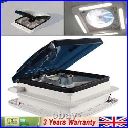 Roof Vent Fan Camper Van Motorhome with LED Light White RV Caravan Skylight Vent