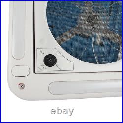 Roof Vent Fan Camper Van Motorhome with LED Light White RV Caravan Skylight Vent