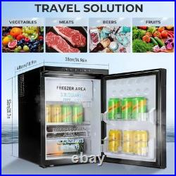 Silver 50L 12V 24V Compressor Fridge Freezer BT APP Camper Van Caravan Motorhome