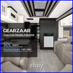 Silver 50L 12V 24V Compressor Fridge Freezer BT APP Camper Van Caravan Motorhome