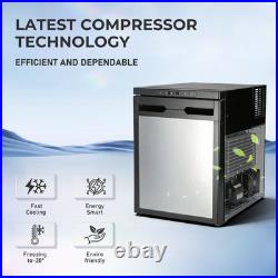 Silver 50L 12V 24V Compressor Fridge Freezer BT APP Camper Van Caravan Motorhome