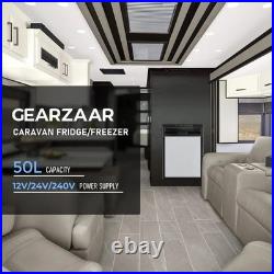 Silver 50L 12V 24V Compressor Fridge Freezer BT APP Camper Van Caravan Motorhome