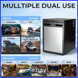 Silver 50L 12V 24V Compressor Fridge Freezer BT APP Camper Van Caravan Motorhome
