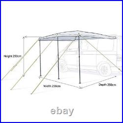 Sun Canopy Awning For VW Camper Van Motorhome Camper Caravan 2.5m x 2.5m Blue