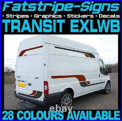 To fit FORD TRANSIT EXLWB GRAPHICS STICKERS STRIPES CAMPER VAN MOTORHOME ST D