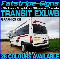 To fit FORD TRANSIT EXLWB GRAPHICS STICKERS STRIPES CAMPERVAN MOTORHOME VAN