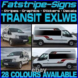 To fit FORD TRANSIT EXLWB GRAPHICS STICKERS STRIPES CAMPERVAN MOTORHOME VAN