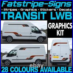 To fit FORD TRANSIT LWB GRAPHICS STICKERS STRIPES DECALS CAMPER VAN MOTORHOME ST