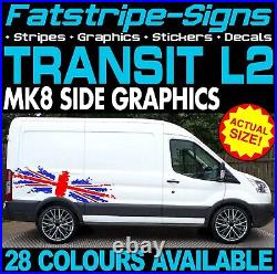 To fit FORD TRANSIT MK8 L2 MWB GRAPHICS STICKERS STRIPES CAMPER VAN MOTORHOME ST