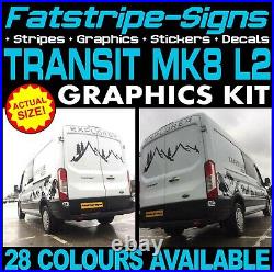 To fit FORD TRANSIT MK8 L2 MWB MOUNTAINS MOTORHOME GRAPHICS STICKERS CAMPER VAN