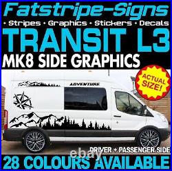 To fit FORD TRANSIT MK8 L3 LWB GRAPHICS STICKERS DECALS CAMPER VAN MOTORHOME ST