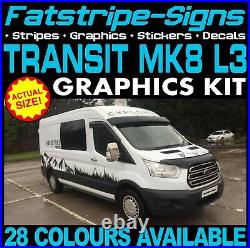 To fit FORD TRANSIT MK8 L3 LWB MOUNTAINS MOTORHOME GRAPHICS STICKERS CAMPER VAN