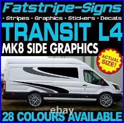 To fit FORD TRANSIT MK8 L4 EXLWB GRAPHICS STICKERS STRIPES CAMPER VAN MOTORHOME