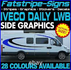 To fit IVECO DAILY LWB GRAPHICS STICKERS STRIPES DECALS MOTORHOME CAMPER VAN