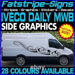 To fit IVECO DAILY MWB GRAPHICS STICKERS STRIPES DECALS MOTORHOME CAMPER VAN