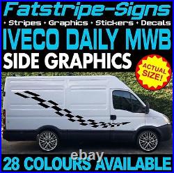 To fit IVECO DAILY MWB GRAPHICS STICKERS STRIPES DECALS MOTORHOME CAMPER VAN