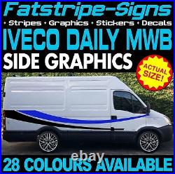 To fit IVECO DAILY MWB GRAPHICS STICKERS STRIPES DECALS MOTORHOME CAMPER VAN