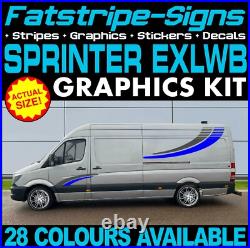 To fit MERCEDES SPRINTER EXLWB CAMPER VAN MOTORHOME GRAPHICS STICKERS STRIPES