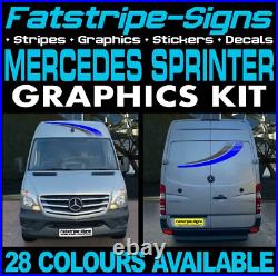 To fit MERCEDES SPRINTER EXLWB CAMPER VAN MOTORHOME GRAPHICS STICKERS STRIPES