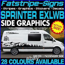 To fit MERCEDES SPRINTER EXLWB GRAPHICS STICKERS DECALS CAMPER VAN MOTORHOME