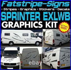 To fit MERCEDES SPRINTER EXLWB GRAPHICS STICKERS STRIPES CAMPER VAN MOTORHOME