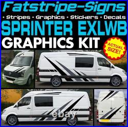 To fit MERCEDES SPRINTER EXLWB GRAPHICS STICKERS STRIPES CAMPER VAN MOTORHOME