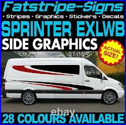 To fit MERCEDES SPRINTER EXLWB GRAPHICS STICKERS STRIPES CAMPER VAN MOTORHOME