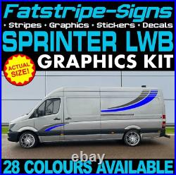 To fit MERCEDES SPRINTER LWB CAMPER VAN MOTORHOME GRAPHICS STICKERS STRIPES