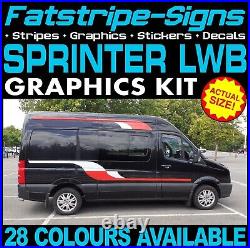 To fit MERCEDES SPRINTER LWB MOTORHOME GRAPHICS STICKERS STRIPES RACE ...