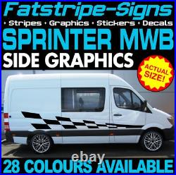 To fit MERCEDES SPRINTER MWB GRAPHICS STICKERS STRIPES RACE CAMPER VAN MOTORHOME