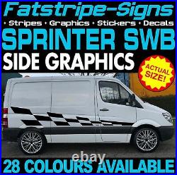 To fit MERCEDES SPRINTER SWB GRAPHICS STICKERS STRIPES RACE CAMPER VAN MOTORHOME