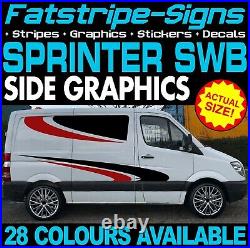 To fit MERCEDES SPRINTER SWB GRAPHICS STICKERS STRIPES RACE CAMPER VAN MOTORHOME