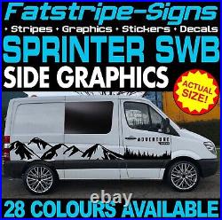 To fit MERCEDES SPRINTER SWB MOUNTAIN GRAPHICS STICKERS CAMPER VAN MOTORHOME