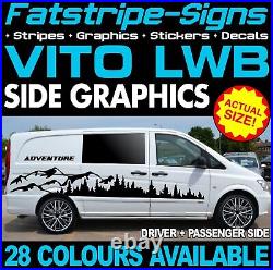 To fit MERCEDES VITO LWB GRAPHICS STICKERS DECALS STRIPES CAMPER VAN MOTORHOME