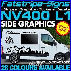 To fit NISSAN NV400 L1 SWB GRAPHICS STICKERS DECALS STRIPES CAMPER VAN MOTORHOME