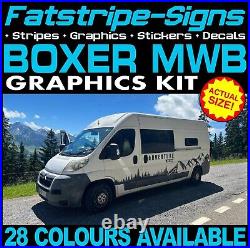 To fit PEUGEOT BOXER L2 MWB CAMPER VAN GRAPHICS STICKERS STRIPES DECAL MOTORHOME